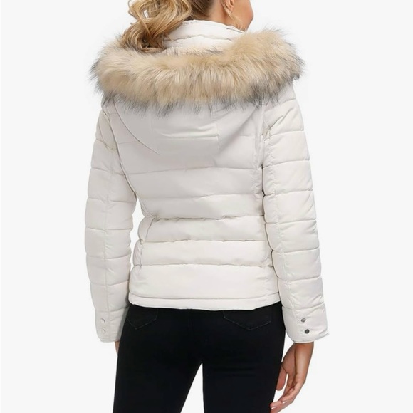 Royal Matrix Puffer Coat with Attachable Hood - Picture 3 of 15